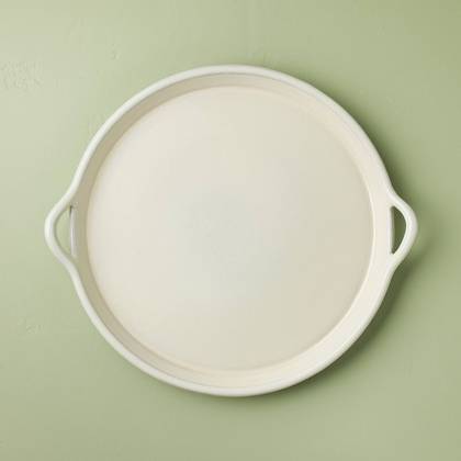17.5" Oversized Ceramic Tray with Handles Cream - Hearth & Hand™ with Magnolia