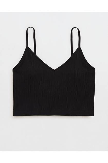 Superchill Seamless Rib Padded Bra Top True Black