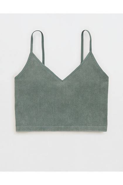Superchill Seamless Rib Padded Bra Top Royal Palm