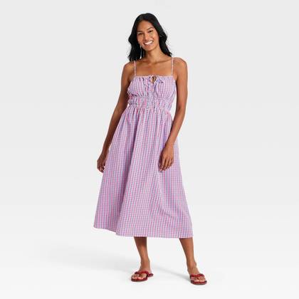 Women's Maxi Sundress - Universal Thread™ Multicolor Gingham S