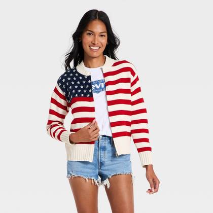 Women's Americana Full Zip Cardigan - Universal Thread™ Cream XL