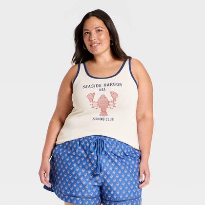Women's Fitted Pullover Tank Top - Universal Thread™ Cream 1X