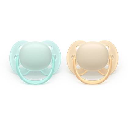 Philips Avent Ultra Soft Pacifiers 0-6m - Sand/Pale Mint - 2pk