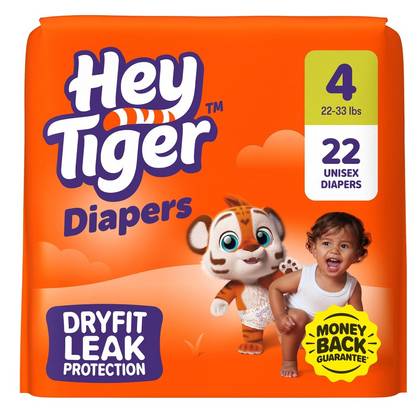 Hey Tiger Disposable Diapers - Size 4 - 22ct