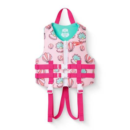 Speedo Pearly Toss Kids' Life Jacket Vest - Pink Youth Jacket (Size by Weight)
