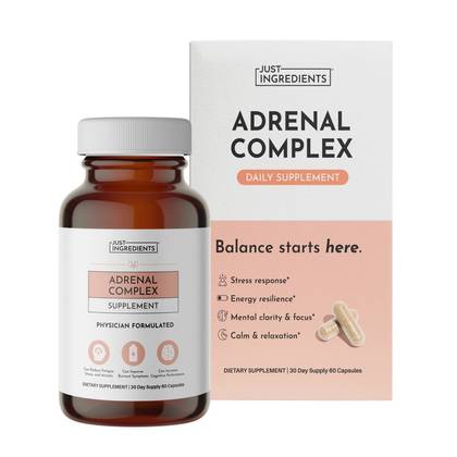 Just Ingredients Adrenal Complex Supplement Capsules - 60ct - 30 servings: Ashwagandha, 600mg Per Serving