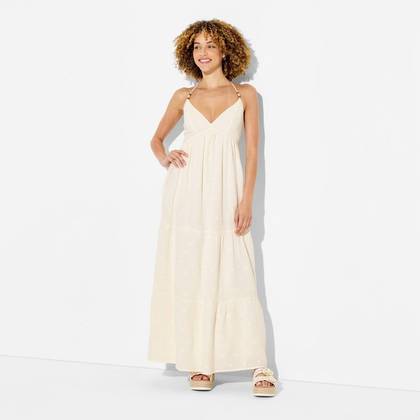 Women's Gauze Halter Maxi Dress - Wild Fable™ Cream M