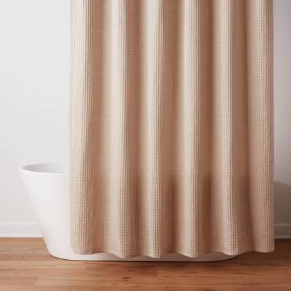 Waffle Weave Shower Curtain Khaki - Threshold™