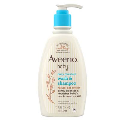 Aveeno Baby Daily Moisture Gentle Body Bath Wash & Shampoo - Lightly Scented - 12 fl oz: Paraben-Free, Sulfate-Free, Phthalate-Free