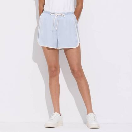 Women's High-Rise Satin Pull-On Track Shorts - Wild Fable™ Light Blue XS