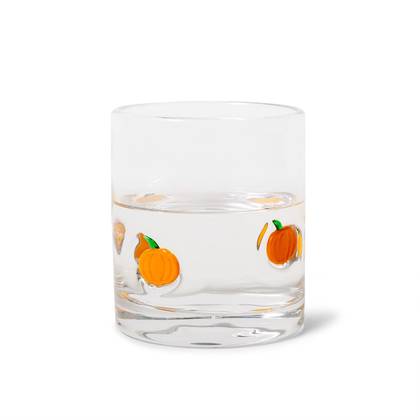 Sur La Table Pumpkin Icon Double Old Fashioned Glass