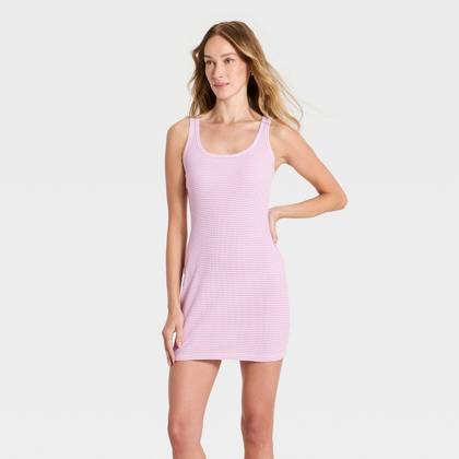 Women's Knit Mini Bodycon Dress - Universal Thread™ Pink Striped XL