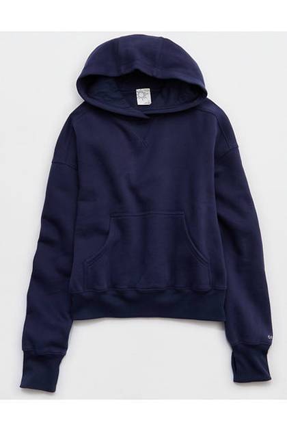 OFFLINE By Aerie Cloud Fleece Classic Length Hoodie Royal Navy