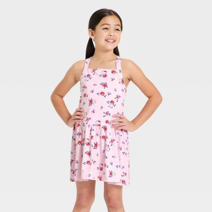 Girls' Sanrio Hello Kitty and Friends Sailor Floral Athletic Dress - Pink XL