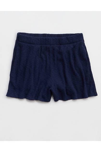 Aerie Textured Rib Short Navy