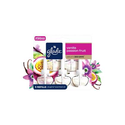 Glade Scented Oil Air Freshener Plug In Refills - Vanilla Passion Fruit - 3.35 fl oz/5pk