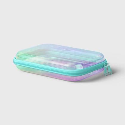 Hard Sided Zipper Pencil Case Iridescent - up&up™