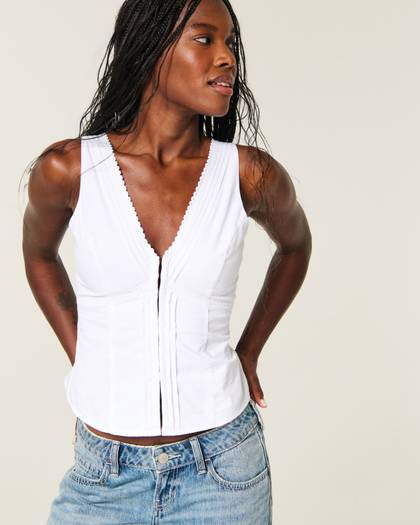Hook & Eye Lace Trim Tank