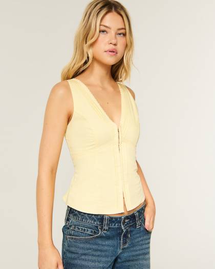 Hook & Eye Lace Trim Tank