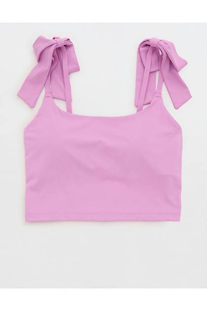 OFFLINE by Aerie Real Me Bow Longline Sports Bra Purple Space