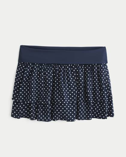 Foldover Waist Tiered Mini Skort