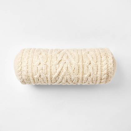 Knit Bolster Throw Pillow Cream - Threshold™ designed with Studio McGee