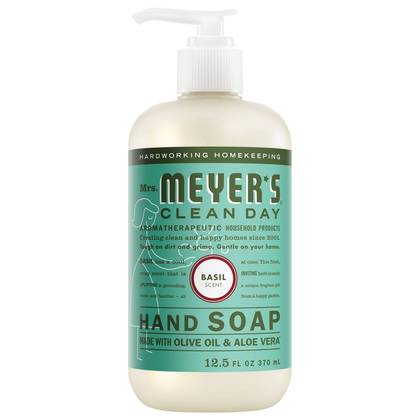 Mrs. Meyer's Clean Day Basil Scent Liquid Hand Soap - 12.5 fl oz: Pump Bottle, Paraben-Free, Dry Skin