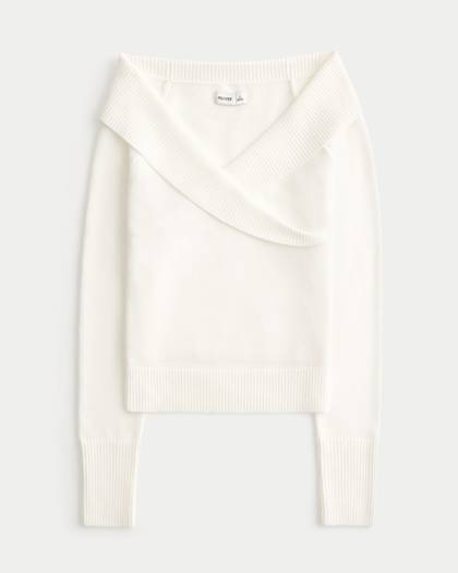 Off-the-Shoulder Wrap Sweater