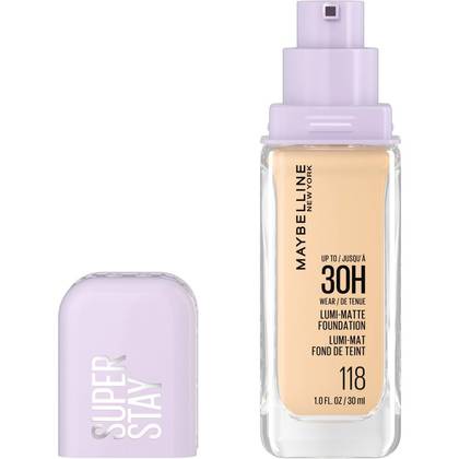 Maybelline Super Stay Up to 30HR Wear Lumi-Matte Liquid Foundation - 118 - 1 fl oz: Noncomedogenic, Vegan, For Face, Buildable Coverage