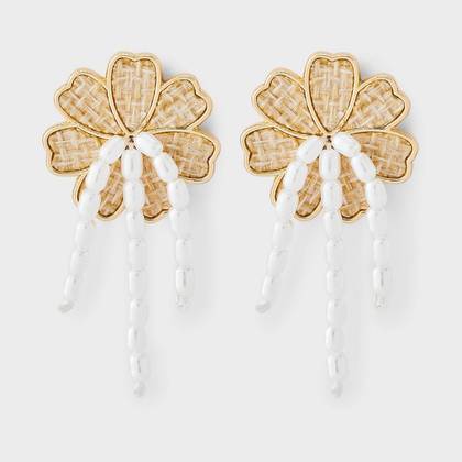 SUGARFIX by BaubleBar Pearl and Tropical Floral Earrings - Pearl