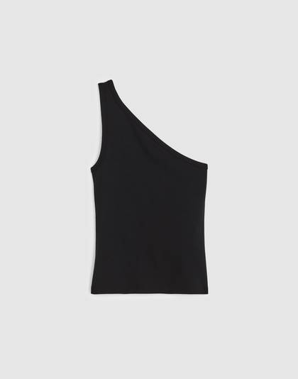 The '90s One-Shoulder Tank in Compact Cotton