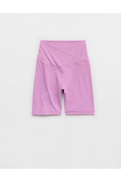 OFFLINE By Aerie Real Me Crossover High Waisted 5" Bike Short Planet Pink