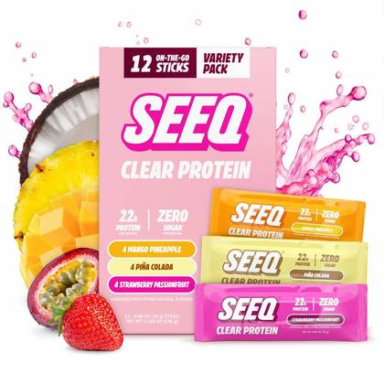 Seeq Clear On the Go Protein Powder - Multi-Flavor - 11.85oz/12pk