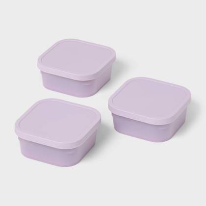 3pk Click in Place 13oz Shallow Insert Storage Containers Lavender - Brightroom™