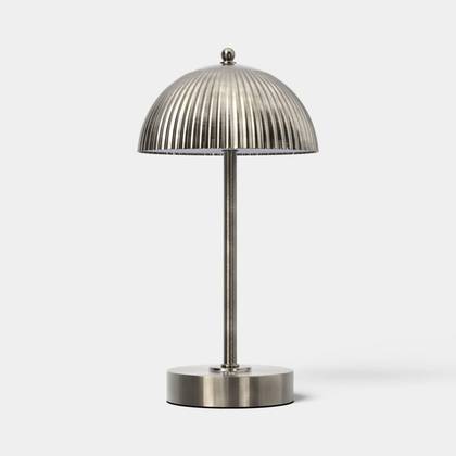 13" Double Metal Portable Table Lamp Chrome - Threshold™