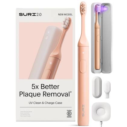 SURI 2.0 Sonic Electric Toothbrush with UV Travel Case and Brush Head - Sunset Bloom