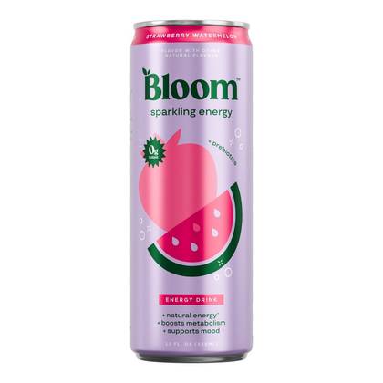 BLOOM NUTRITION Sparkling Energy Drink - Strawberry Watermelon - 12 fl oz Can