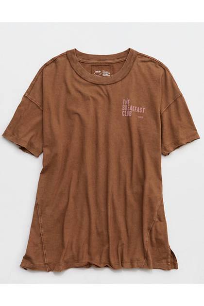 Aerie Oversized Crew Boyfriend T-Shirt Hazelnut
