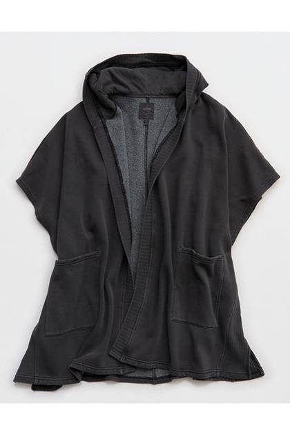 Aerie Hooded Fleece Cape Smoked Gray