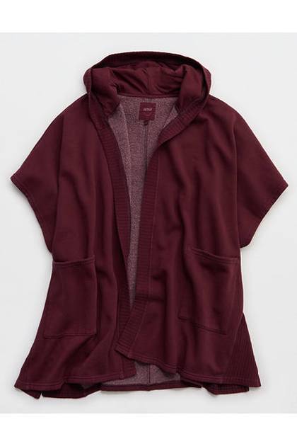 Aerie Hooded Fleece Cape Royal Berry