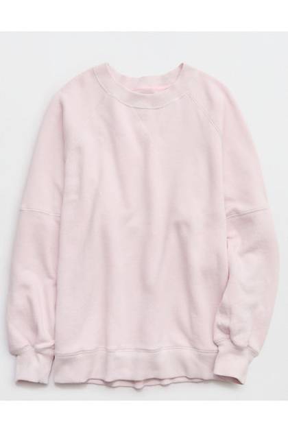 Aerie Go-To Boyfriend Sweatshirt Pink Petal