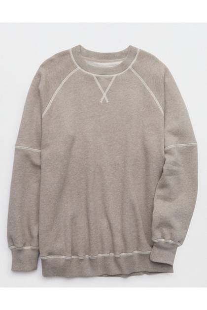 Aerie Go-To Boyfriend Sweatshirt Heathered Taupe