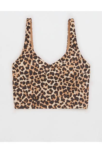 OFFLINE By Aerie Real Me Low Key Longline Sports Bra Sands