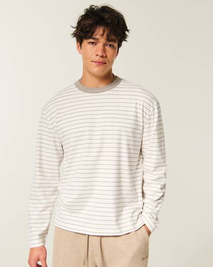 Boxy Heavyweight Long-Sleeve Cotton Crew T-Shirt