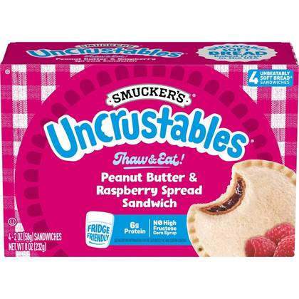 Smucker's Uncrustables Frozen Peanut Butter & Raspberry Spread Sandwich - 8oz/4ct
