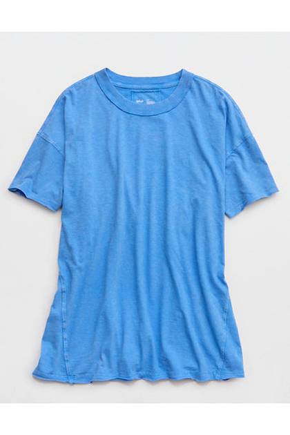 Aerie Oversized Crew Boyfriend T-Shirt Rome Blue