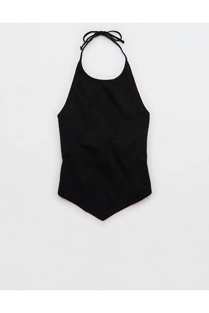 Aerie Handkerchief Hem Braless Tank Top True Black