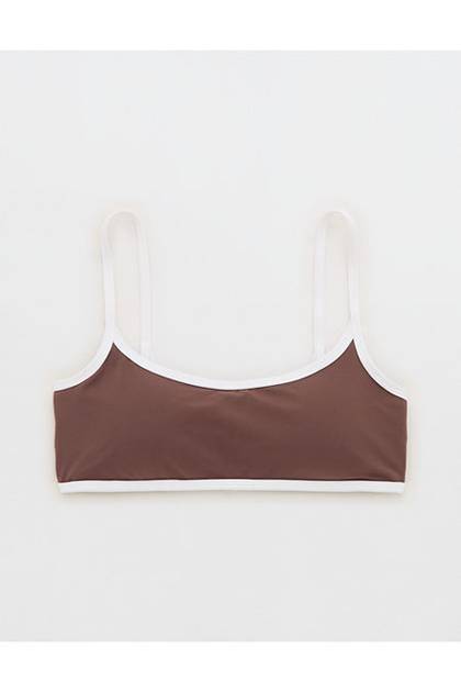 OFFLINE By Aerie Real Me Tipped Scoop Sports Bra Relic