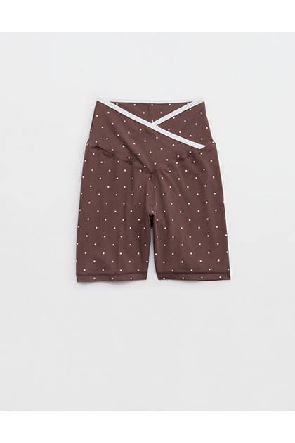 OFFLINE By Aerie Real Me Tipped Crossover High Waisted 5" Bike Short Relic