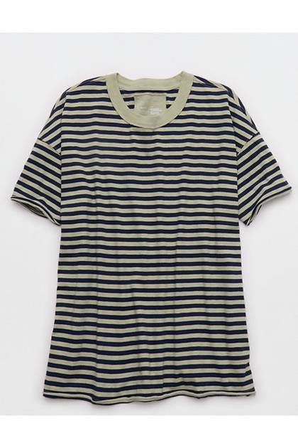 Aerie Oversized Crew Boyfriend T-Shirt Festive Olive